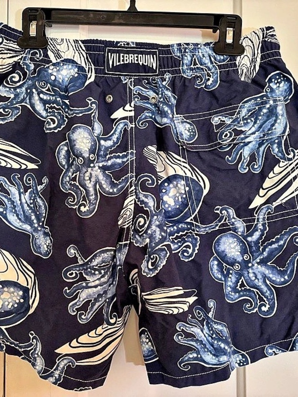 Vilebrequin Moorea Poulpes Swim Trunks Blue & White Large